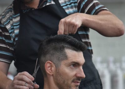 Guy getting a haircut